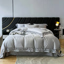 GobekUsa Luxe 1500TC Egyptian Cotton Lace Wide Edge Bedding Set: Duvet Cover, Sheet, Pillowcases