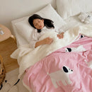 GobekUsa Cartoon Lamb Wool Blanket: Double-Layered, Thick & Warm for Children & Adults
