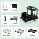 GobekUsa Double Layer Dish Drying Rack with Drainboard - Kitchen Countertop Organizer