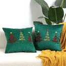 GobekUsa Christmas Cartoon Embroidered Pillow Cover Set for Festive Home Decor