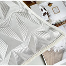 GobekUsa Conical Geometric Embroidery Cut Velvet Pillow Cover Silver Luxe Square Cushion