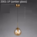 GobekUsa Golden Ring Glass Ball Pendant Light for Kitchen Dining Room & Bedside