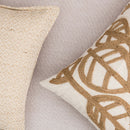 GobekUsa Linen Embroidery Leaves Cushion Cover 45x45cm Beige Green Aesthetic Throw Pillow