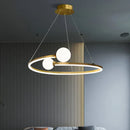 GobekUsa Gold Nordic Ring LED Ceiling Chandelier for Dining Room & Kitchen Island