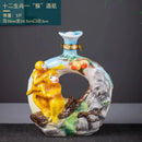 GobekUsa Jingdezhen Ceramic Wine Bottle Sculpture Gift Chinese Zodiac 3kg