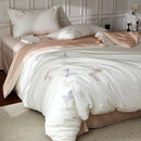 GobekUsa Butterfly Embroidery Lyocell Cotton Bedding Set, Silky Soft Cool Feeling Sheets