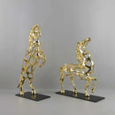 GobekUsa Golden Horse Metal Sculpture: Elegant Home Decor Figurine