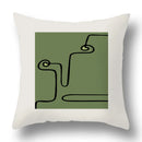 GobekUsa Green Plants Geometric Print Pillow Cover - Home Sofa Cushion Cover