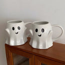 GobekUsa Cute Ghost Ceramic Mug Set for Coffee, Tea, and Milk