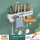 GobekUsa Kitchen Organizer: Wall-mounted Multifunction Knife and Chopsticks Storage Rack
