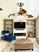 GobekUsa Copper Bronze Ceiling Fan Light Remote Control 6-speed Reversible Silent Design