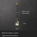 GobekUsa Crystal Copper Pendant Lights Gold Home Decor Glass Hanging Lamp