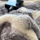 GobekUsa Cozy Faux Fur Bedding Set: Gradient Rabbit Fur Plush Cover Sheet Pillowcases