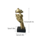 GobekUsa Golden Abstract Mask Statue 16cm Art Figure Thinker for Home Office Decor
