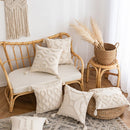 GobekUsa Geometric Tufted Cushion Cover Beige Patchwork Pillow Covers Wabi-sabi Style