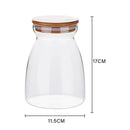 GobekUsa Glass Airtight Canister with Wood Lid - Food Storage Solution for Kitchen