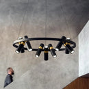 GobekUsa Black Metal Circle LED Pendant Light for Living room, Dining, Kitchen, Bar Decor