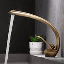 GobekUsa Bronze Waterfall Bathroom Faucet: Brass Basin Mixer Tap for Hot & Cold Water