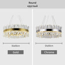 GobekUsa Crystal LED Pendant Light Chrome/Gold Luxury Chandelier for Kitchen Living Room.