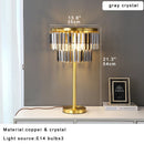 GobekUsa Crystal Table Lamp Gray - Elegant Bedroom Nightstand Lighting