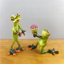 GobekUsa Leggy Frog Couple Figurine: Modern Wedding Home Decor Statue