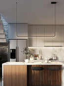 GobekUsa Black Gold Pendant Chandelier LED Ceiling Lamp for Modern Dining Room and Kitchen