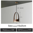GobekUsa LED Wood Grain Chandelier for Dining, Living, and Bedroom Ambiance