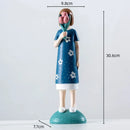 GobekUsa Cartoon Girls Resin Figure Sculpture for Home Decor