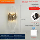 GobekUsa Crystal Wall Lamp: Modern Luxury Wireless Rechargeable Sconce Light for Bedroom & Living Room