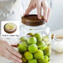 GobekUsa 3L Kitchen Glass Jars with Acacia Airtight Lid - Set of 2 | Versatile Food Storage Containers