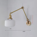GobekUsa Ceramic Copper LED Wall Lamp with Adjustable Long Arm Swing