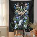 GobekUsa Deer Skull Mushroom Moon Wall Hanging Psychedelic Tapestry Witchcraft Decor