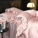 GobekUsa 1000TC Luxury Embroidery Ruffles Bedding Set with Soft Silky Feel
