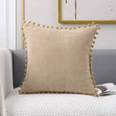 GobekUsa Beige Pompom Decorative Pillow Cover Set - Premium Quality Home Sofa Decor