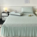GobekUsa Ice Bean Jacquard Bed Skirt Set - 3 Piece, Summer Washed Mattress Mat