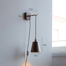 GobekUsa LED Wall Sconce Modern Japan Style Ceramic Lampshade Wooden Base Light