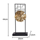GobekUsa Golden Lotus Leaf Feng Shui Desk Ornament Alloy Sculpture