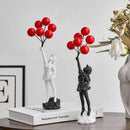 GobekUsa Banksy Girl Balloon Sculpture Figure for Modern Interior Decor
