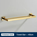 GobekUsa Black Towel Rack Bar 40cm SUS304 Modern Gold Cloth Holder Wall Mounted