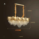 GobekUsa Crystal Chandelier: Modern LED Tassels Stainless Steel Pendant Light for Living Room