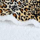 GobekUsa Leopard Print Warm Wearable Lap Blanket - Soft Flannel Shawl Blanket