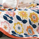 GobekUsa Japanese Cotton Gauze Flower Blanket: Soft and Breathable Summer Throw