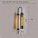 GobekUsa E27 Glass Wall Light in Smoke Gray Amber Milky White Green for Bedroom Living Room