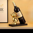 GobekUsa Bear Wine Rack Cup Holder for Home Bar, Kitchen Storage & Decor