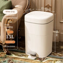 GobekUsa Light Luxury Pedal Trash Can with Lid for Kitchen Bathroom Large Capacity Bin