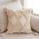 GobekUsa Geometric Tufted Tassel Pillowcases Cotton Linen Handmade Fringed Throw Pillow Covers