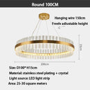 GobekUsa Crystal Ring Chandelier LED Pendant Light Fixture