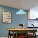 GobekUsa Blue Iron Art LED Pendant Light, Nordic Modern Style for Home and Commercial Spaces