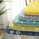 GobekUsa Cotton Hemp Dining Chair Cushion - Nordic Print, Non-Slip, Comfortable Office & Living Decor