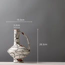 GobekUsa Geometric Graffiti Ceramic Vase with Handles for Home Decor and Floral Arrangements.
